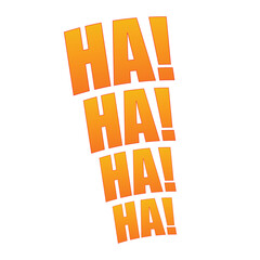 ha ha ha comic sound effect laugh expression symbol on white background
