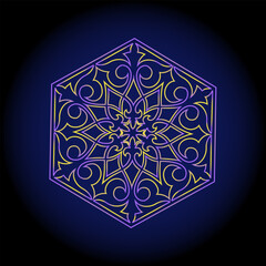 Vintage ornate linear ornaments in Kazakh traditional style. Asian floral designs. Abstract Asian elements of the national pattern of the ancient nomads of the Kyrgyz, Mongols, Kazakhs, Tatars.