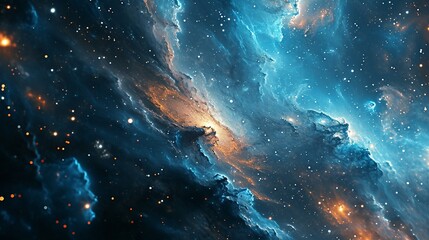 A celestial-themed blue background with stars and galaxies, creating a cosmic and dreamy setting for fantasy or space-related design projects. [Blue background for the designer's w