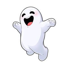 Obraz premium Funny cartoon ghost.