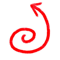 Red arrow pointer, arrow pointing line hand drawn icon