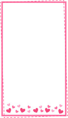 Valentine love heart story frame border