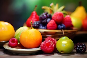 Naklejka na ściany i meble fruits on the table