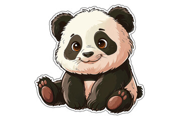Panda sticker PNG, without a background. Generative AI