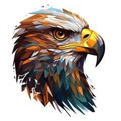 Cartoon Eagle Head Isolated Illustration on White Background