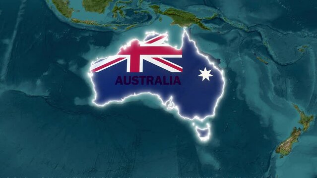 Australia Map Unveiled with National Flag