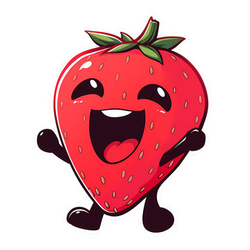 Funny red strawberry.