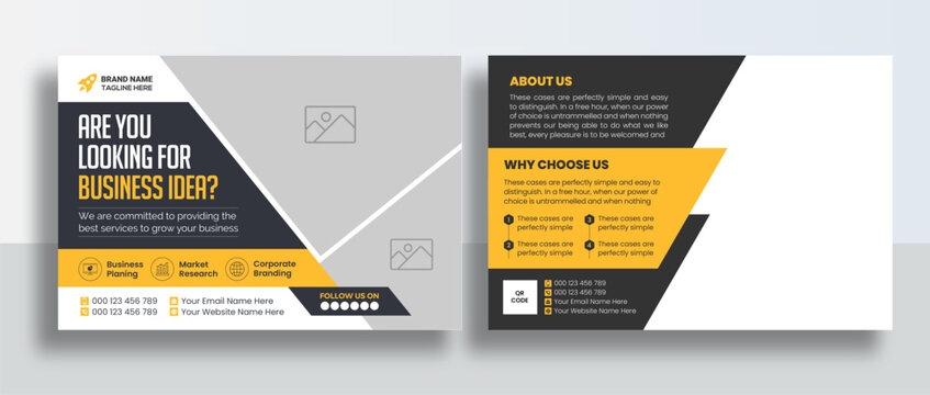 Corporate business postcard design template