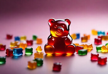 gummy bear on minimal background