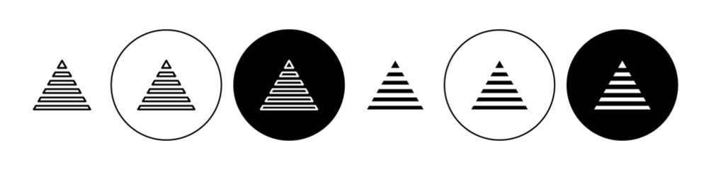 Hierarchy pyramid vector icon set. Triangle hierarchy level symbol suitable for apps and websites UI designs.