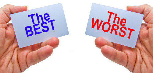 The Best versus The Worst. Concept for busines, USA election candidate, marketing, management