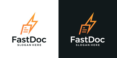 Fast logo design template document logo design graphic vector. Symbol, icon, creative. - obrazy, fototapety, plakaty