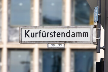 Stra&szlig;enschild Kurf&uuml;rstendamm Kudamm Berlin