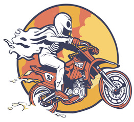 Obraz na płótnie Canvas ghost riding motorcycle vector