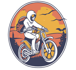 ghost riding motorcycle vector