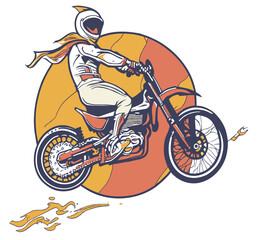 ghost riding motorcycle vector