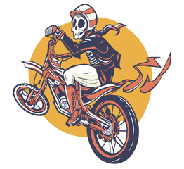 ghost riding motorcycle vector
