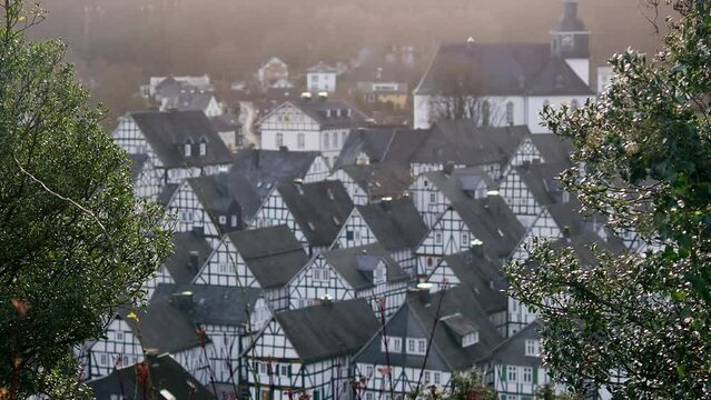 historic freudenberg germany in a winter blur 4k 25fps video