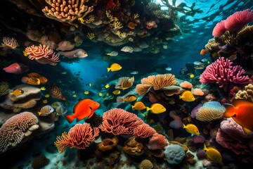 illustration underwater sea life