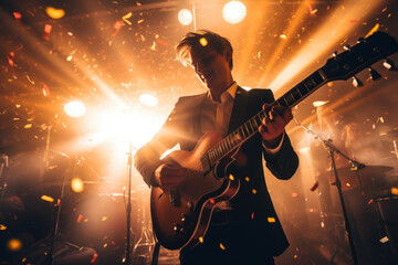 Obraz premium Strumming Success: Pop Concert Bliss