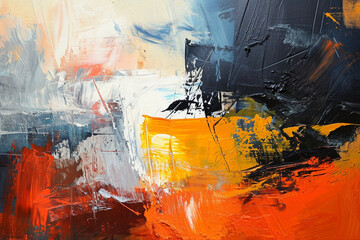 Each stroke, hand-drawn by dry brush of paint, contributes to the abstract painting's unique and textured composition