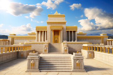 Fototapeta premium Golden Marvel: A Mesmerizing View of Solomon's Temple