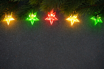 Colorful Christmas Lights on Sparkling Background