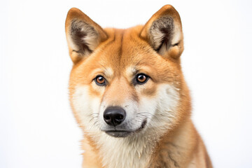 Fototapeta premium Akita inu Dog close-up portrait on a white background.
