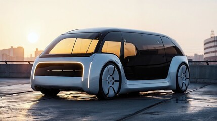concept car projet futuriste de véhicule hybride électrique design - obrazy, fototapety, plakaty