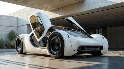 concept car projet futuriste de véhicule hybride électrique design - obrazy, fototapety, plakaty