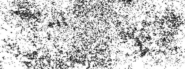 Dust isolated on white background and texture, top view. Dust overlay distress grain. Two tone Grunge texture black and white rough vintage distress background