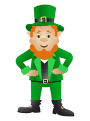 leprechaun on a white background, st. patrick's day card