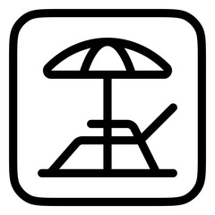 Editable sun lounger vector icon. Part of a big icon set family. Perfect for web and app interfaces, presentations, infographics, etc