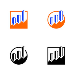 set of icons business graph investment vector