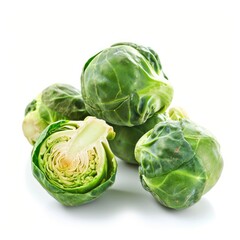 Brussel Sprouts isolated on white background.