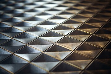 Textured metal flooring with diamond pattern. Generative AI - obrazy, fototapety, plakaty