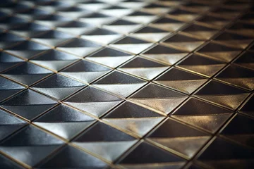 Foto op Canvas Textured metal flooring with diamond pattern. Generative AI © Sophia