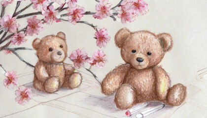 Obraz premium two teddy bears