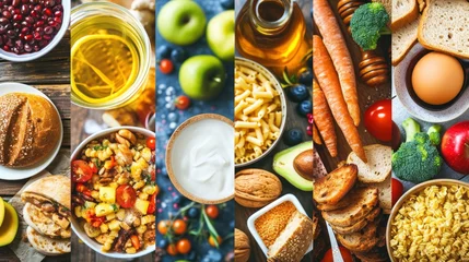 Deurstickers collage of food products © EMRAN