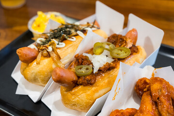 Hot dogs with a sausage