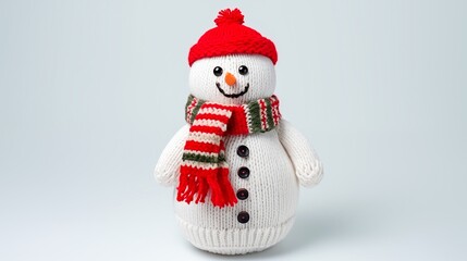 One snowman on a white background,