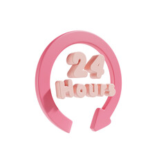open 24 hours  3d illustration