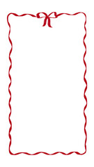 Marco rojo con mono y ondas para redes sociales. Fondo para diseñar  publicaciones, historias, invitaciones, menús, papelería, postal. Plantilla de marco minimalista  con fondo transparente. Coquette