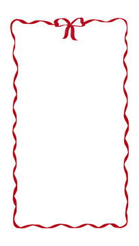 Marco rojo con mono y ondas para redes sociales. Fondo para dise&ntilde;ar  publicaciones, historias, invitaciones, men&uacute;s, papeler&iacute;a, postal. Plantilla de marco minimalista  con fondo transparente. Coquette