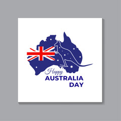 Obraz na płótnie Canvas happy australia day social media post design