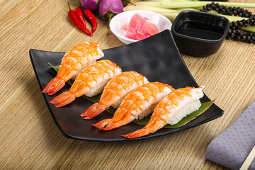 Japanese cuisine - sushi with prawn