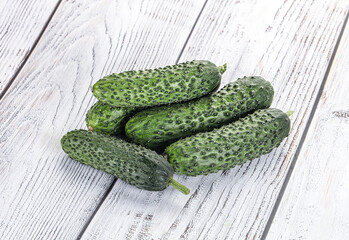 Fresh natural organic cucumbers heap