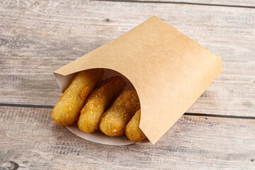 Breaded cheese sticks snack appetizer