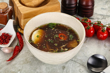 Japanese Miso soup with chicken