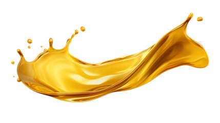 Golden oil splash cut out
